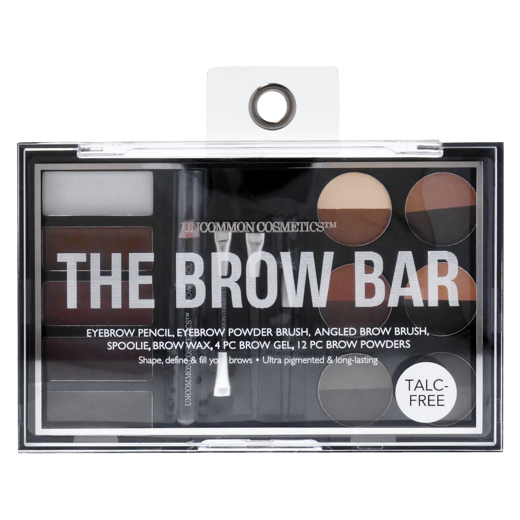 The Brow Bar by Uncommon Cosmetics for Women - Eyebrow Pencil, Eyebrow Powder Brush, Brow Angled Brush, Spoolie, 0.05oz Eyebrow Wax, 0.2oz Brow Gel, 0.48oz Brow Powders - JM Variety Store